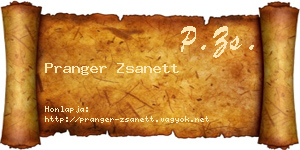 Pranger Zsanett névjegykártya